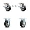 Service Caster 5 Inch Kingpinless Rubber on Aluminum Caster Brake & Swivel Lock 2 Rigid, 2PK SCC-KP30S520-RAR-SLB-BSL-2-R-2 - alternate 1